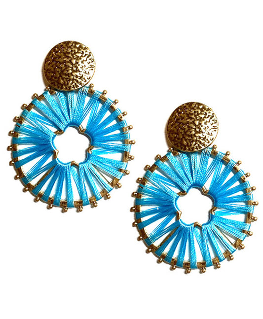 Wrapped Metal Round Post Earring