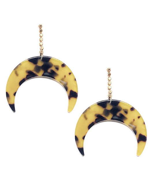 Crescent Moon Acetate Post Earring