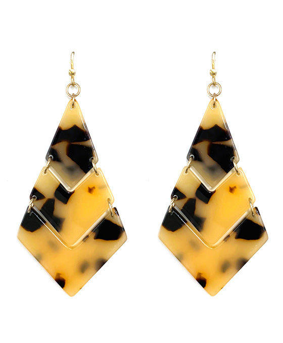 Linked Diamond Shape Acrylic Earring