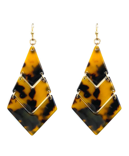 Linked Diamond Shape Acrylic Earring