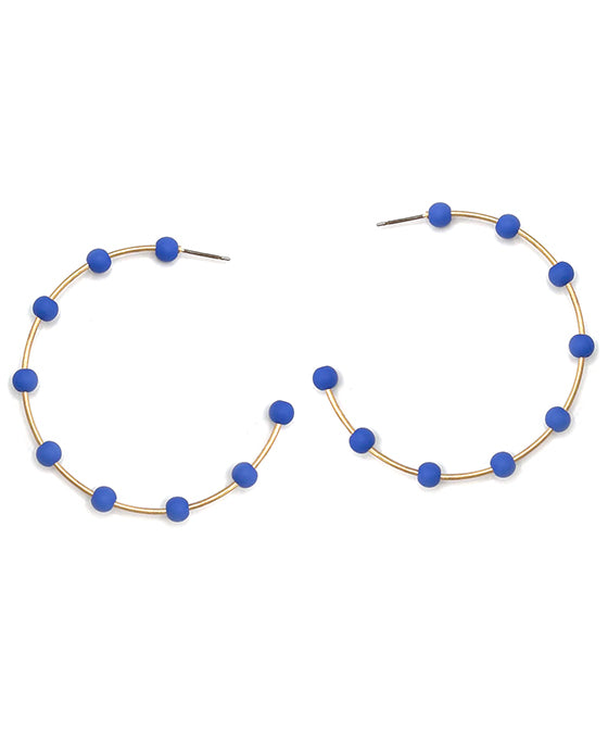 Beaded Metal Hoop Earring