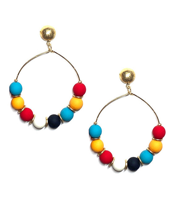 Round Bead Wire Post Earring