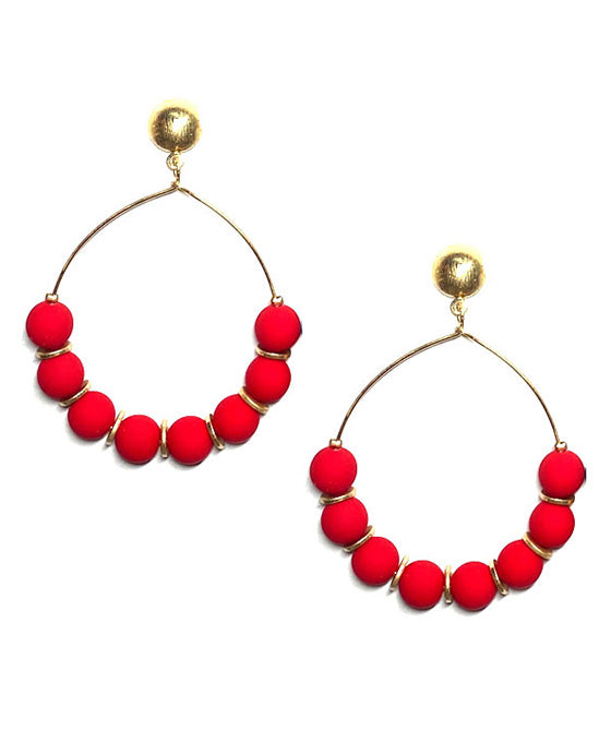 Round Bead Wire Post Earring