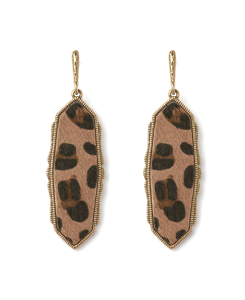 Faux Fur Metal Frame Post Earring