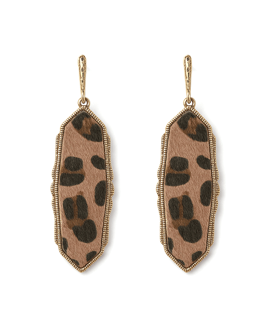 Faux Fur Metal Frame Post Earring