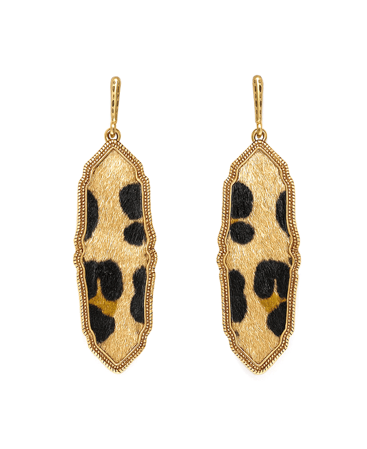 Faux Fur Metal Frame Post Earring