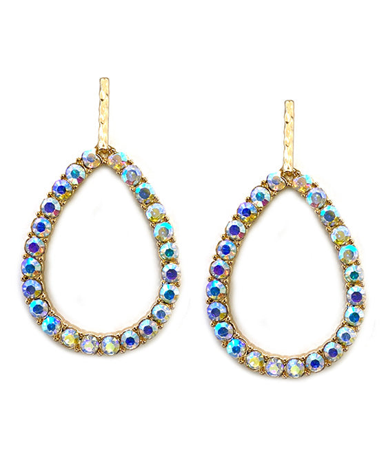 Rhinestone Teardrop Post Earring