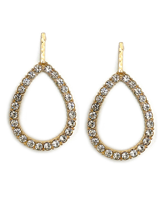 Rhinestone Teardrop Post Earring