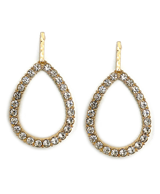 Rhinestone Teardrop Post Earring
