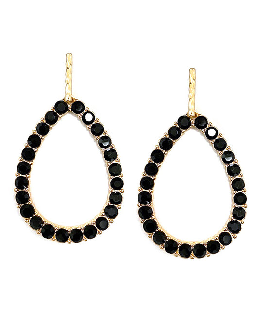 Rhinestone Teardrop Post Earring