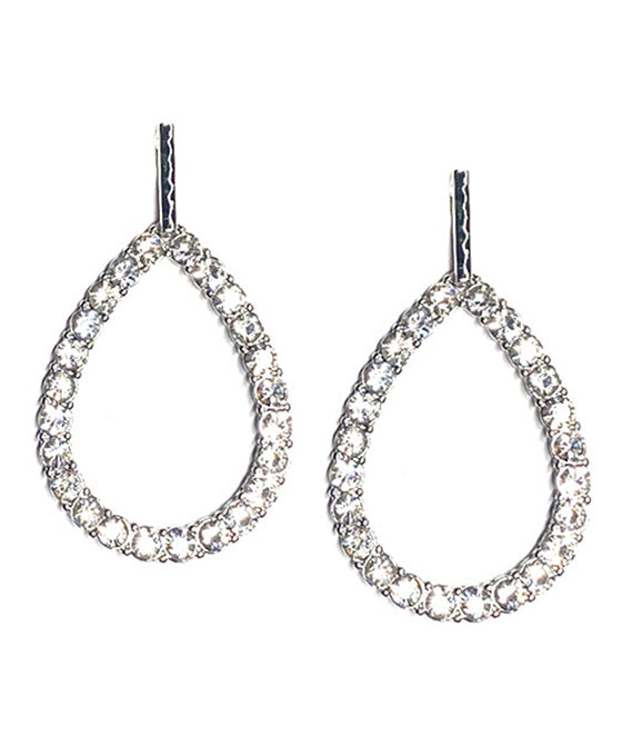 Rhinestone Teardrop Post Earring