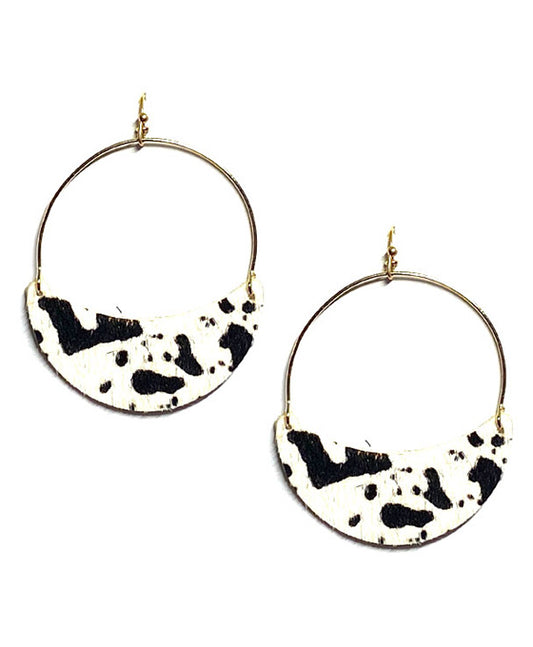 Animal Print Crescent Moon Shape Earring