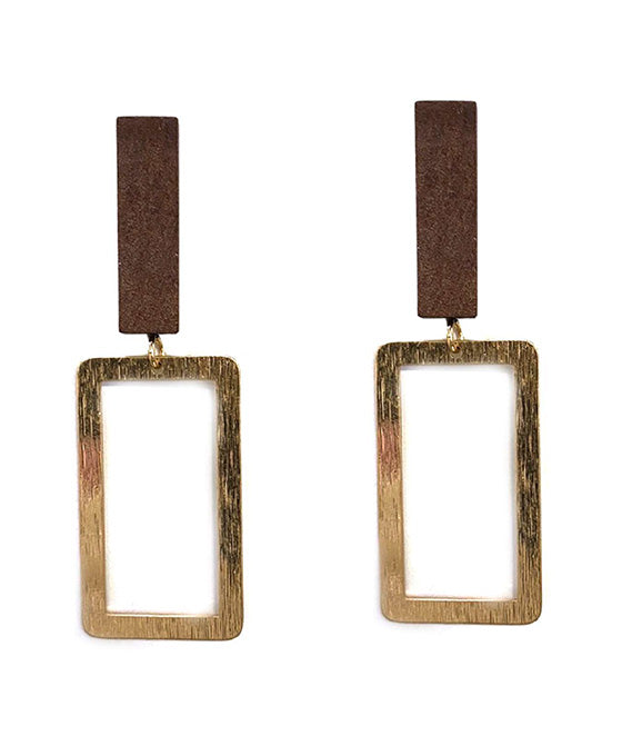 Square Metal Post Earring