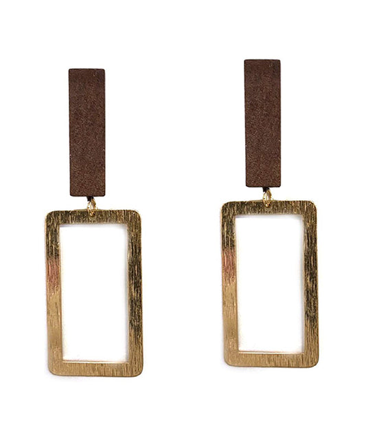 Square Metal Post Earring