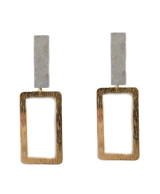 Square Metal Post Earring
