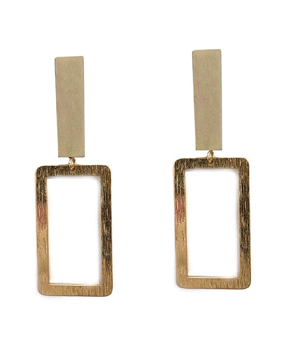 Square Metal Post Earring