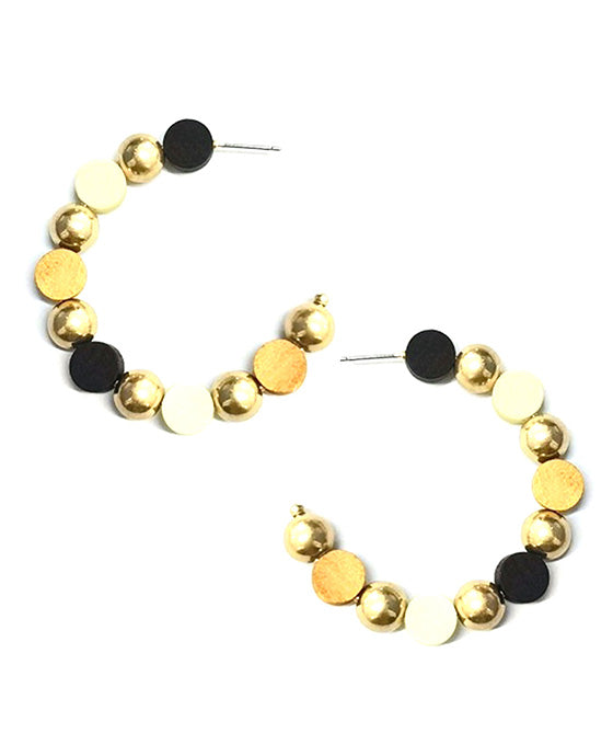 Metal Ball Hoop Earring