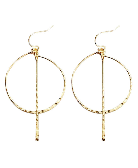 Round w/ Bar Metal Earring
