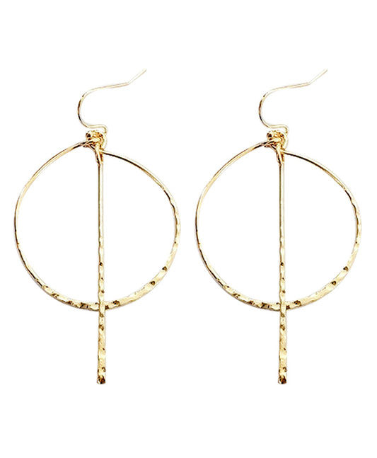 Round w/ Bar Metal Earring