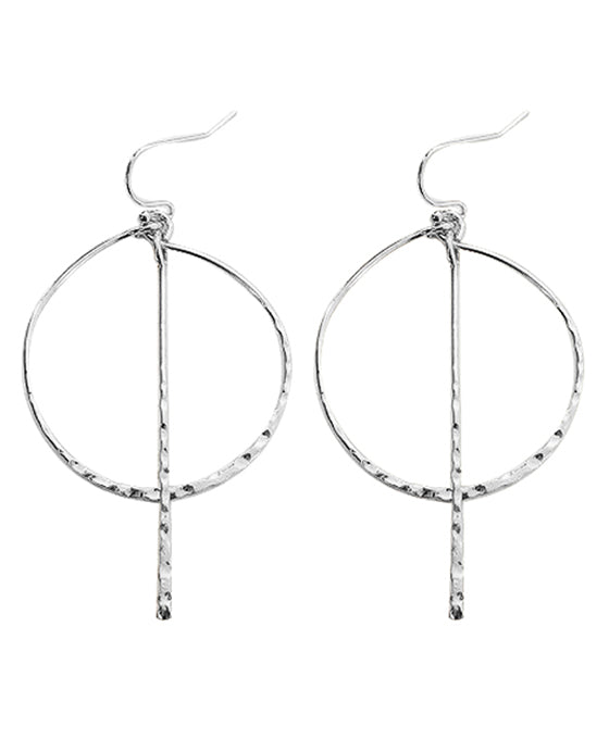 Round w/ Bar Metal Earring