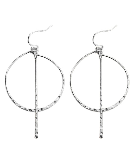 Round w/ Bar Metal Earring