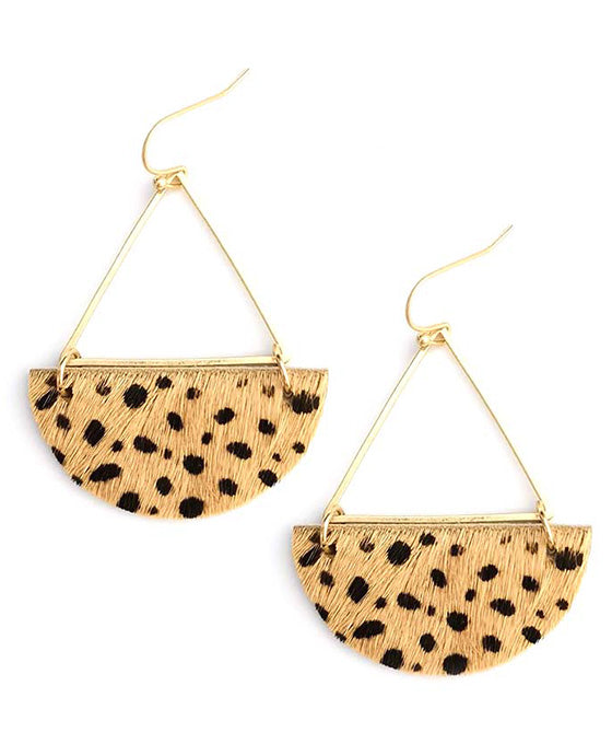 Half Moon Leather Earring