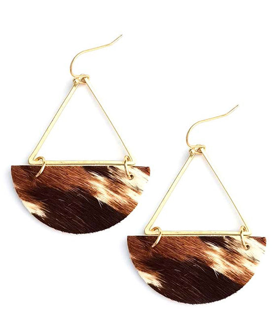 Half Moon Leather Earring