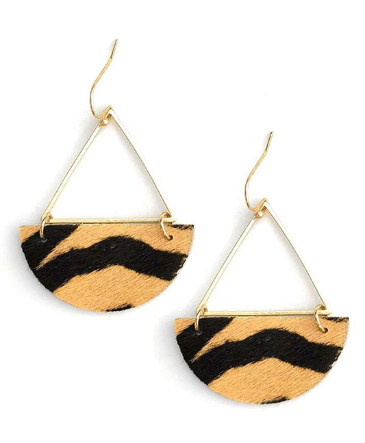 Half Moon Leather Earring