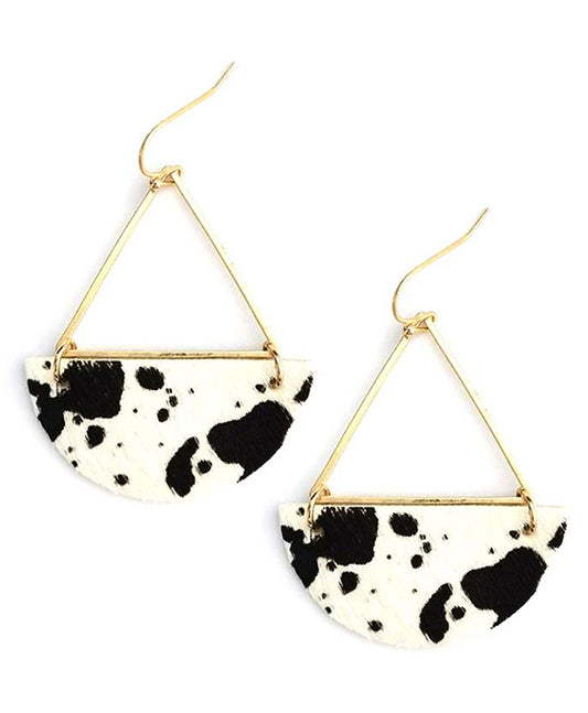 Half Moon Leather Earring