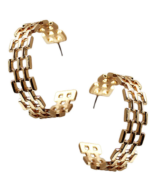 Squared Metal Hoop Earring