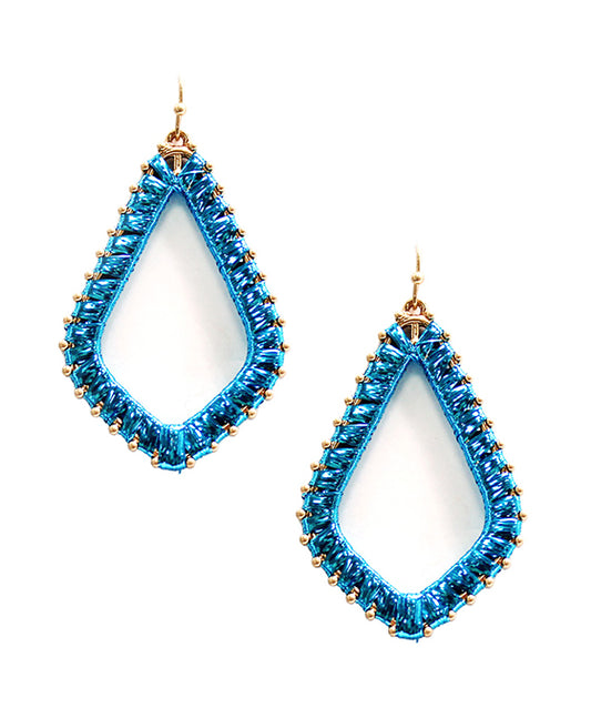 Wrapped Rhombus Metal Earring