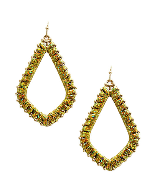 Wrapped Rhombus Metal Earring