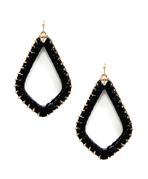 Wrapped Rhombus Metal Earring