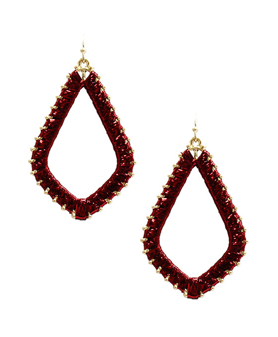 Wrapped Rhombus Metal Earring