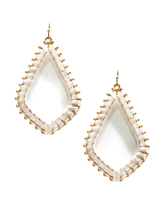 Wrapped Rhombus Metal Earring