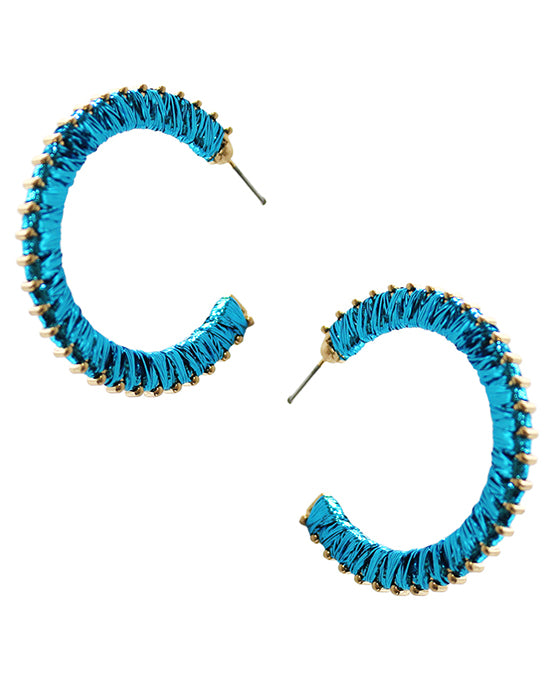 Wrapped Metal Hoop Earring