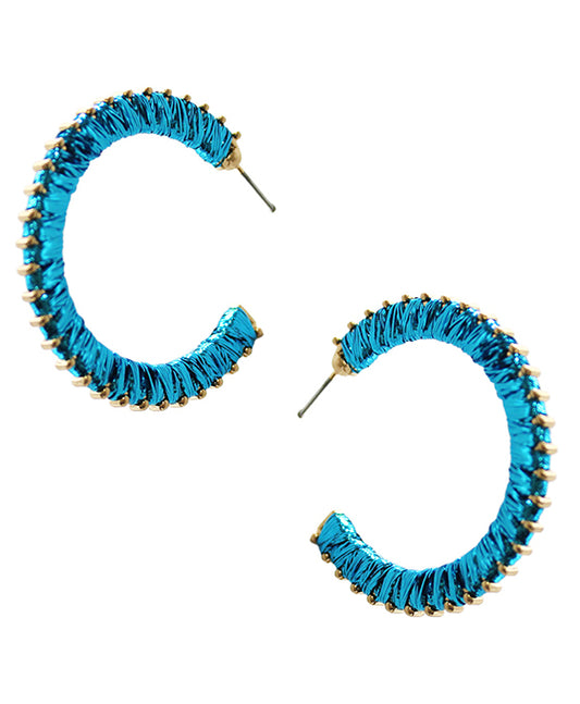 Wrapped Metal Hoop Earring