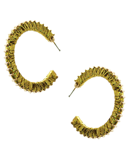 Wrapped Metal Hoop Earring