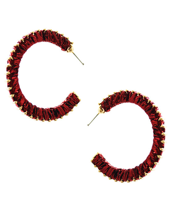 Wrapped Metal Hoop Earring