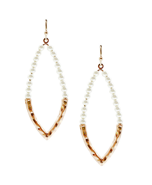 Pearl & Metal Oval Shape Earring