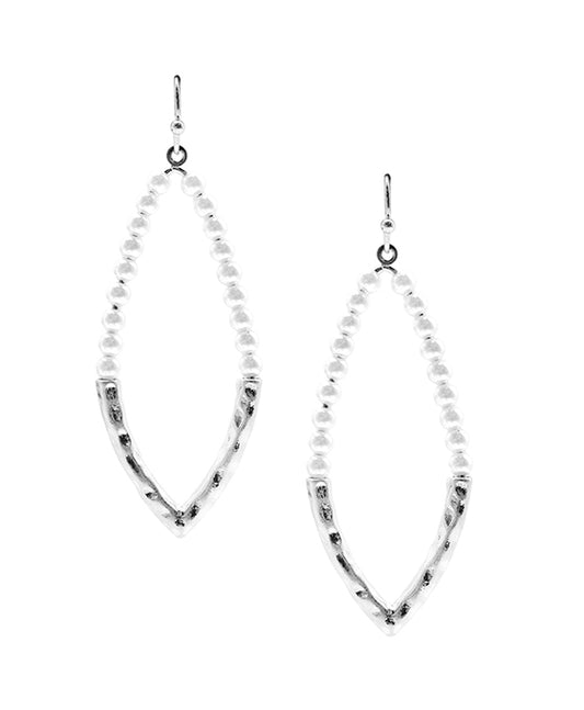 Pearl & Metal Oval Shape Earring
