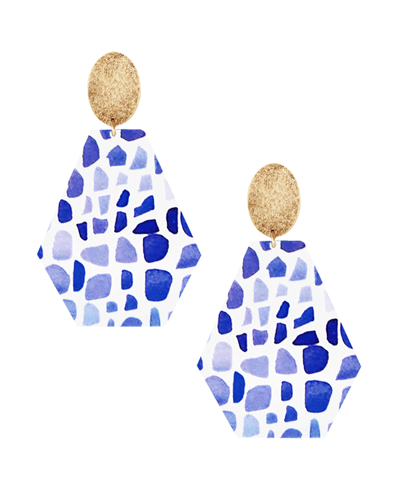 Geo Shape w/ Metal Post Earring