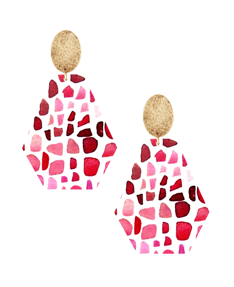 Geo Shape w/ Metal Post Earring