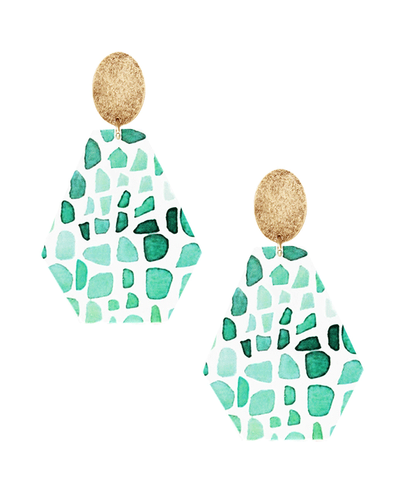 Geo Shape w/ Metal Post Earring