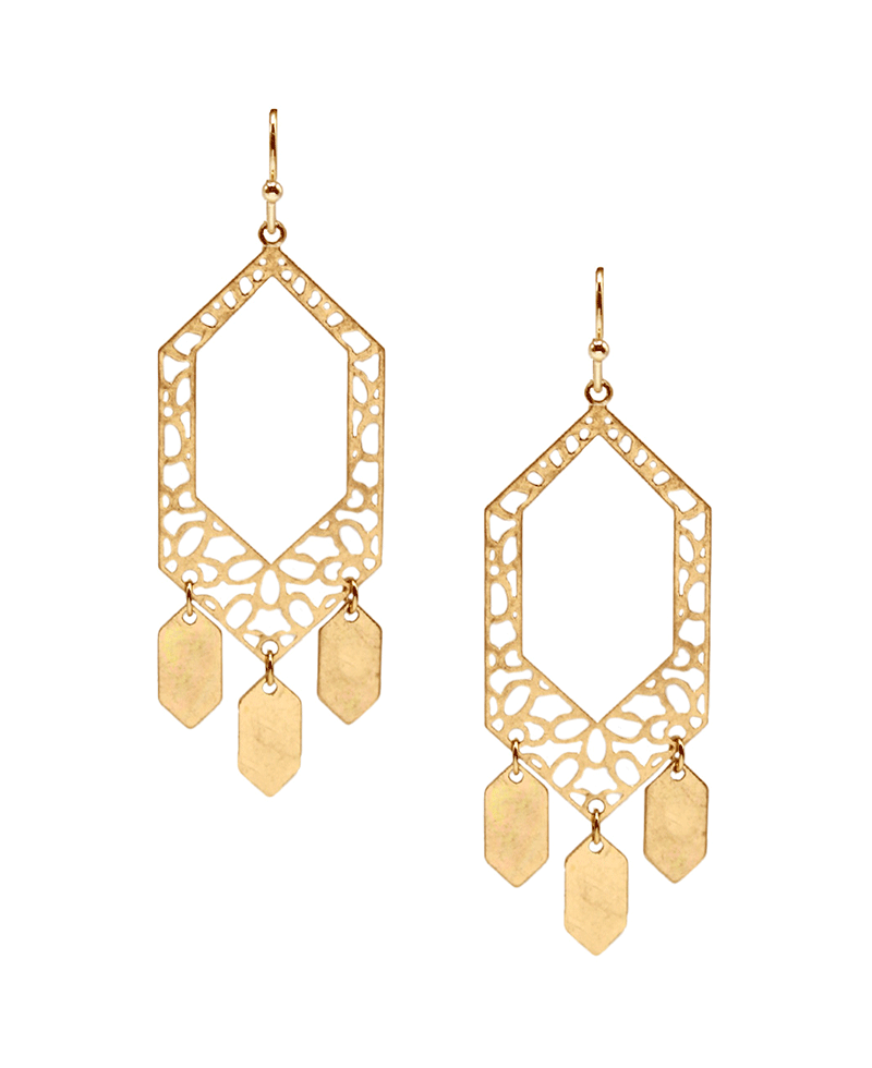 Hexagon Shape Metal Earring