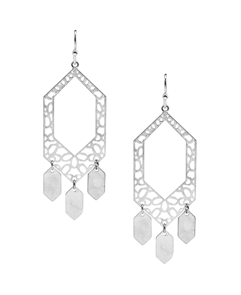 Hexagon Shape Metal Earring