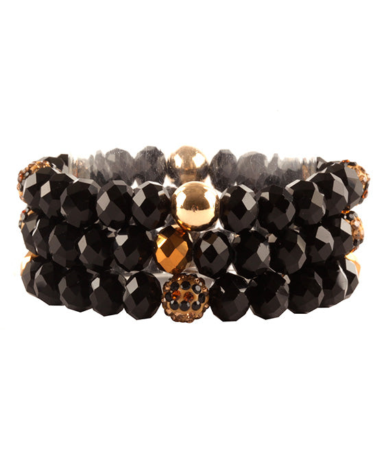 Paveball Glass Bead Elastic Bracelet