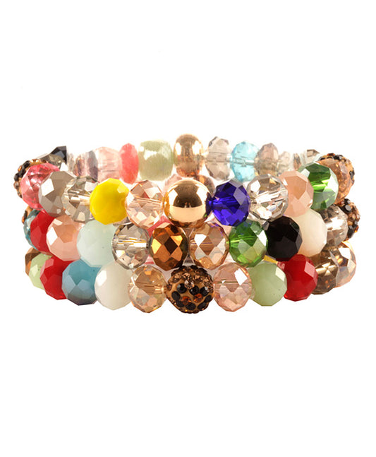 Paveball Glass Bead Elastic Bracelet