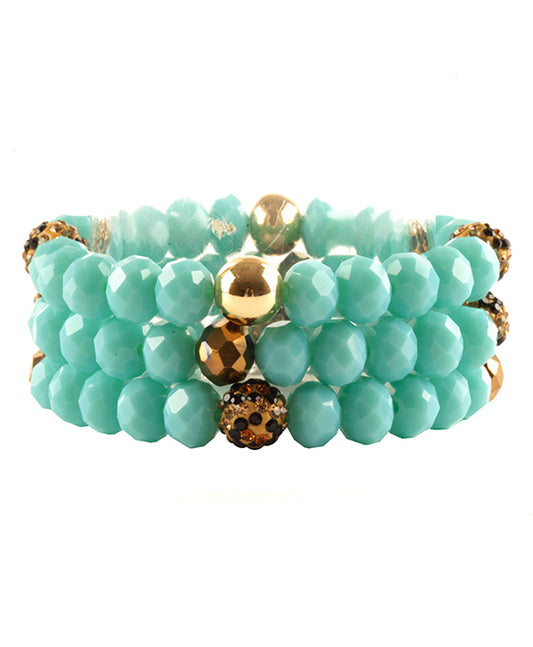 Paveball Glass Bead Elastic Bracelet