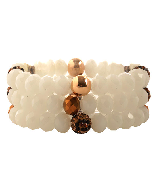 Paveball Glass Bead Elastic Bracelet